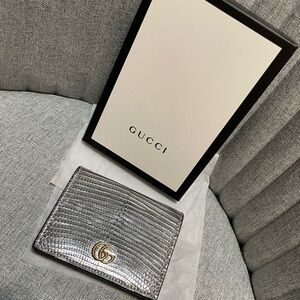 Gucci Silver Lizard Compact Wallet